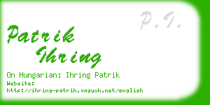 patrik ihring business card